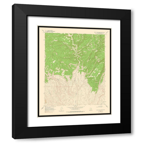 East of the Navajo Utah Quad - USGS 1968 Black Modern Wood Framed Art Print with Double Matting by USGS