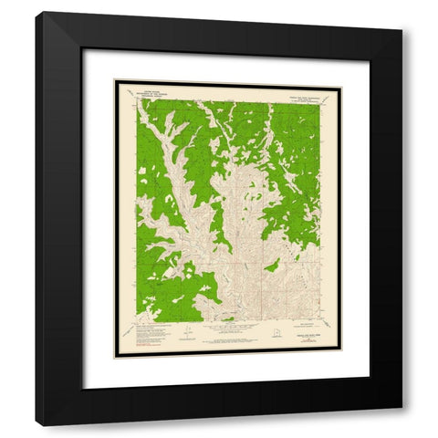 Needle Eye Point Utah Quad - USGS 1968 Black Modern Wood Framed Art Print with Double Matting by USGS