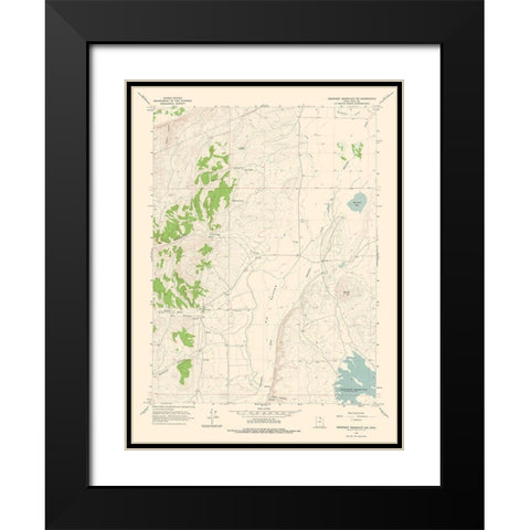 North West Neponset Reservoir Utah Quad - USGS Black Modern Wood Framed Art Print with Double Matting by USGS
