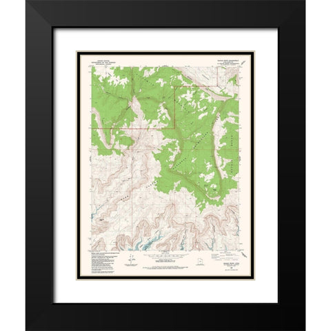 Navajo Point Utah Quad - USGS 1985 Black Modern Wood Framed Art Print with Double Matting by USGS