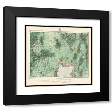 Utah North West, Idaho South East - US Army 1877 Black Modern Wood Framed Art Print with Double Matting by US Army