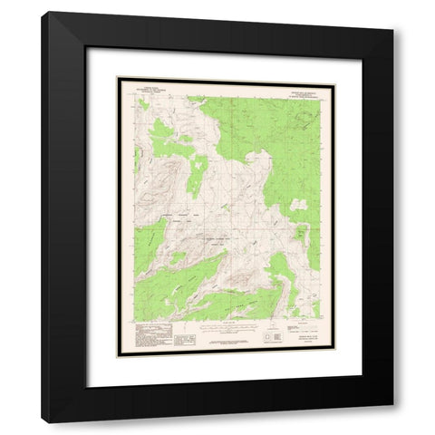 Pioneer Mesa Utah Quad - USGS 1987 Black Modern Wood Framed Art Print with Double Matting by USGS