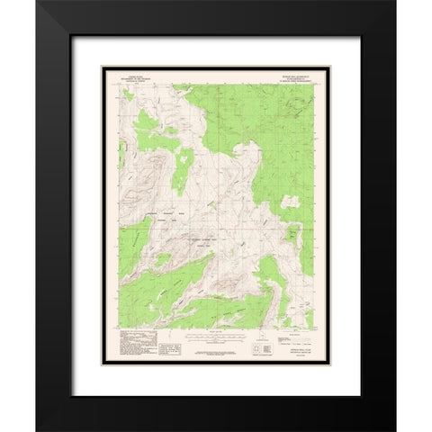 Pioneer Mesa Utah Quad - USGS 1987 Black Modern Wood Framed Art Print with Double Matting by USGS