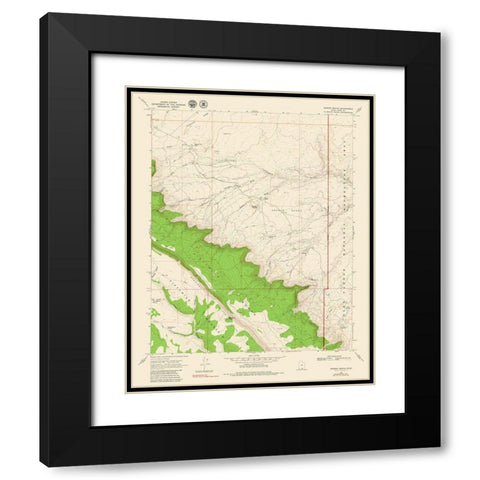 Sooner Bench Utah Quad - USGS 1954 Black Modern Wood Framed Art Print with Double Matting by USGS