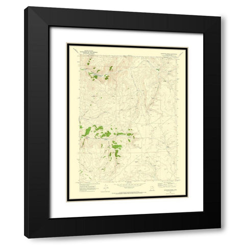 Sheeppen Creek Utah Quad - USGS 1969 Black Modern Wood Framed Art Print with Double Matting by USGS