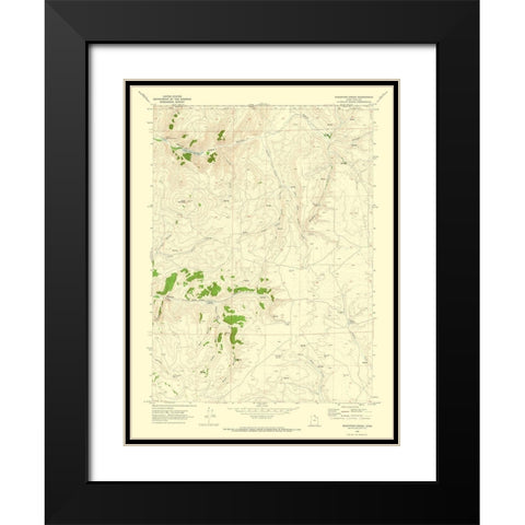 Sheeppen Creek Utah Quad - USGS 1969 Black Modern Wood Framed Art Print with Double Matting by USGS