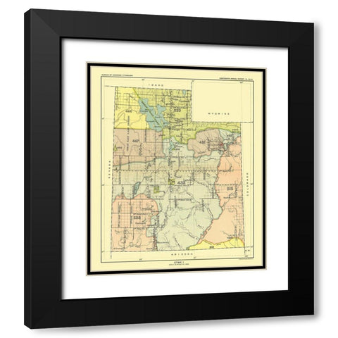 Utah - Great Salt Lake - Hoen 1896 Black Modern Wood Framed Art Print with Double Matting by Hoen