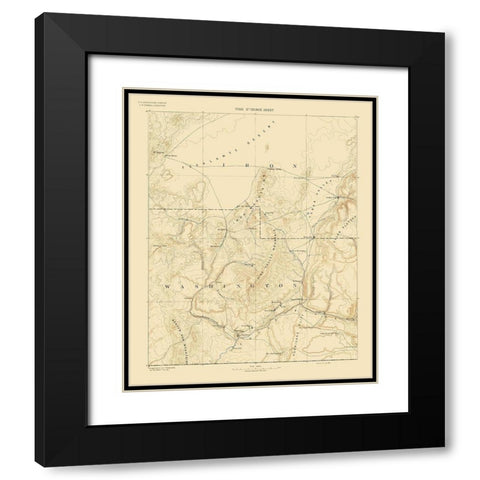 St George Utah Sheet - USGS 1891 Black Modern Wood Framed Art Print with Double Matting by USGS