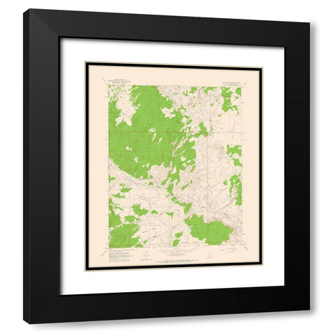 Tenmile Flat Utah Quad - USGS 1964 Black Modern Wood Framed Art Print with Double Matting by USGS