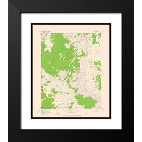 Tenmile Flat Utah Quad - USGS 1964 Black Modern Wood Framed Art Print with Double Matting by USGS
