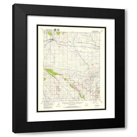 Thompson Utah Quad - USGS 1958 Black Modern Wood Framed Art Print with Double Matting by USGS