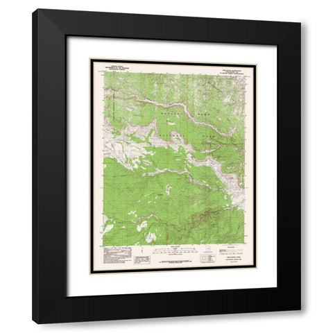 Twin Rocks Utah Quad - USGS 1985 Black Modern Wood Framed Art Print with Double Matting by USGS