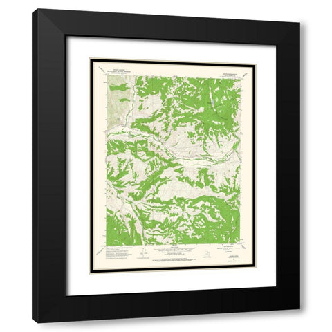 Upton Utah Quad - USGS 1967 Black Modern Wood Framed Art Print with Double Matting by USGS
