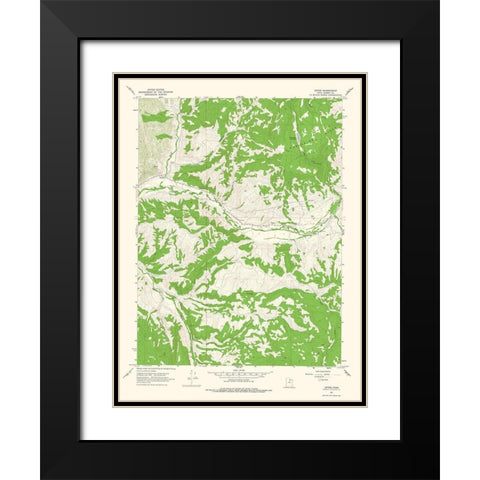 Upton Utah Quad - USGS 1967 Black Modern Wood Framed Art Print with Double Matting by USGS