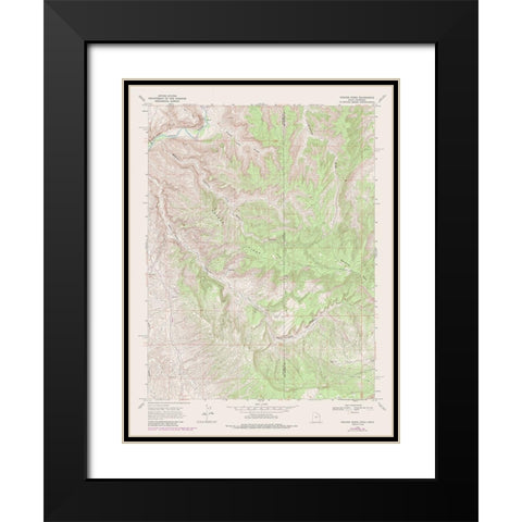 Weaver Ridge Utah Quad - USGS 1968 Black Modern Wood Framed Art Print with Double Matting by USGS