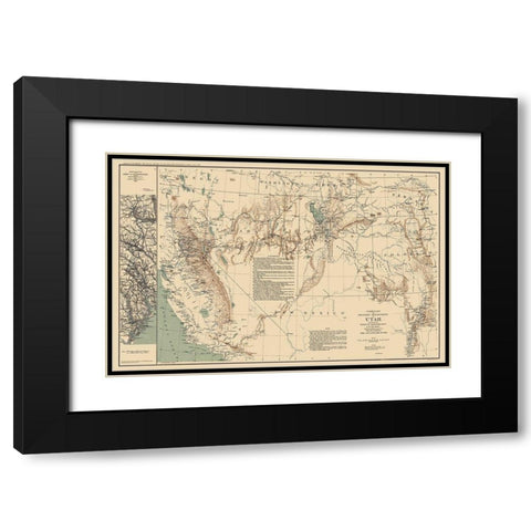 Utah Territory - US War Dept 1860 Black Modern Wood Framed Art Print with Double Matting by US War Dept