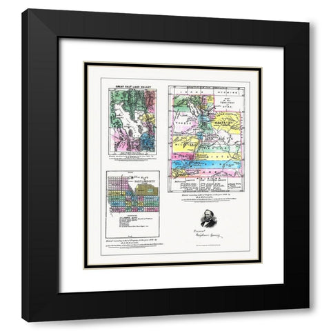 Utah Black Modern Wood Framed Art Print with Double Matting by Froiseth