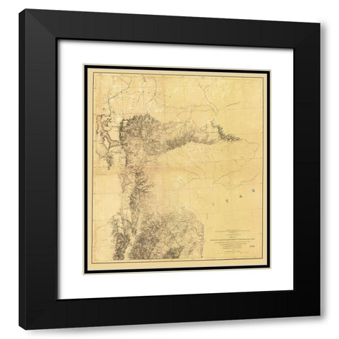 Utah Railroad Survey, Map 1 - Siebert 1855 Black Modern Wood Framed Art Print with Double Matting by Siebert