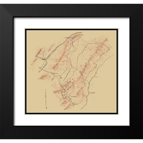 Alleghany County Virginia -1972 Black Modern Wood Framed Art Print with Double Matting by Unknown