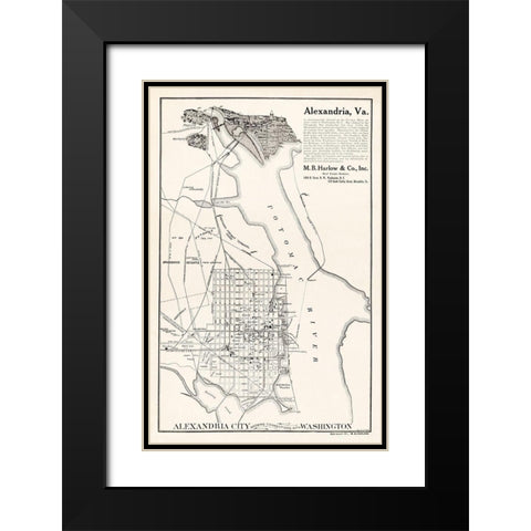 Alexandria Virginia - Harlow 1911 Black Modern Wood Framed Art Print with Double Matting by Harlow