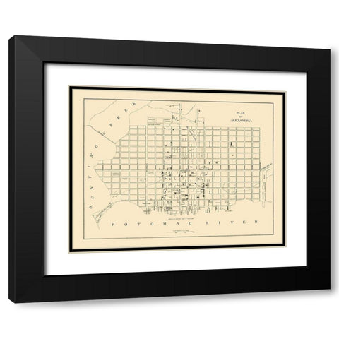 Alexandria Virginia - 1862 Black Modern Wood Framed Art Print with Double Matting by Unknown