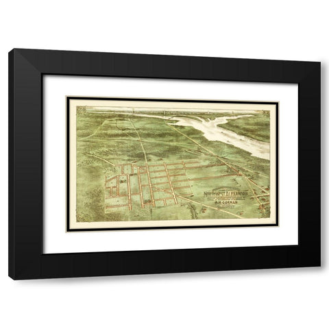 Alexandria Virginia - Gorman 1890 Black Modern Wood Framed Art Print with Double Matting by Gorman
