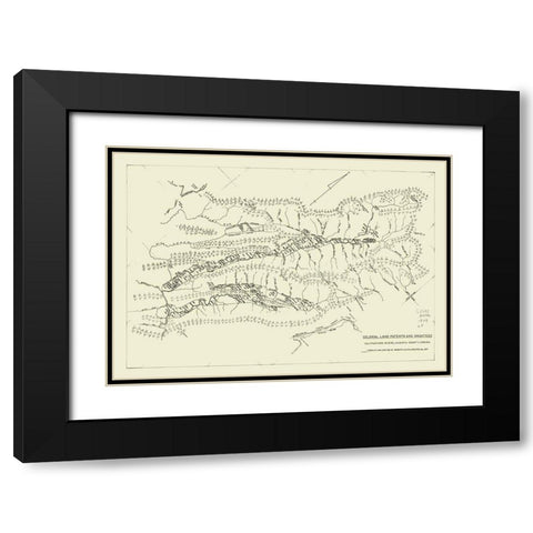 Augusta County Virginia - Leitch 1947 Black Modern Wood Framed Art Print with Double Matting by Leitch