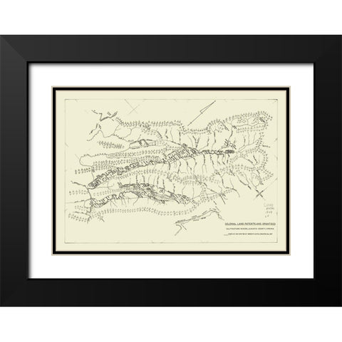 Augusta County Virginia - Leitch 1947 Black Modern Wood Framed Art Print with Double Matting by Leitch