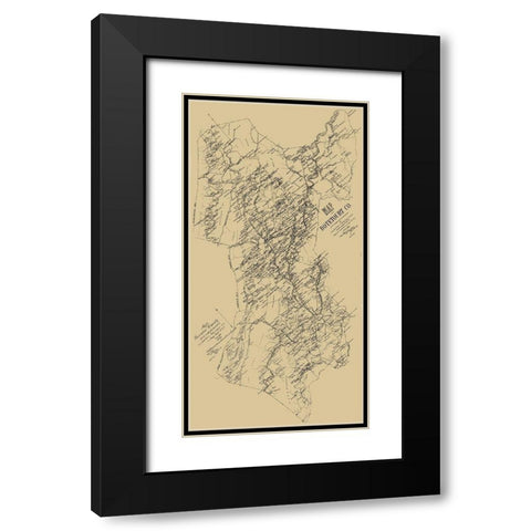 Botetourt County Virginia - Hotchkiss 1885 Black Modern Wood Framed Art Print with Double Matting by Hotchkiss