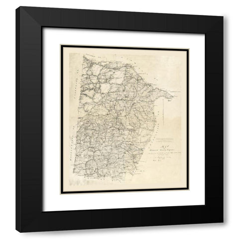 Brunswick County Virginia - Graves 1864 Black Modern Wood Framed Art Print with Double Matting by Graves