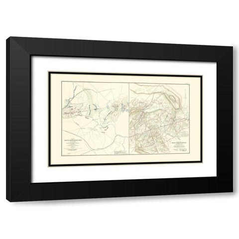 Battlefields of Bull Run Manassas - McDowell 1895 Black Modern Wood Framed Art Print with Double Matting by McDowell