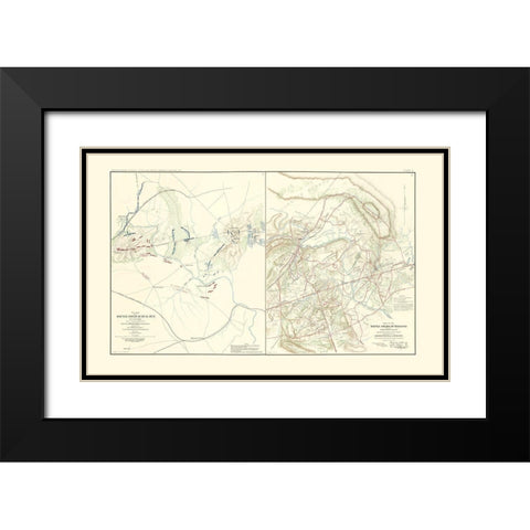 Battlefields of Bull Run Manassas - McDowell 1895 Black Modern Wood Framed Art Print with Double Matting by McDowell