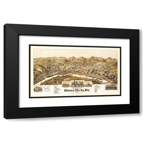 Buena Vista - 1891 Black Modern Wood Framed Art Print with Double Matting by Unknown