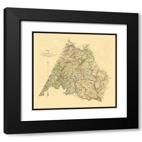 Campbell County Virginia - Campbell 1860 Black Modern Wood Framed Art Print with Double Matting by Campbell