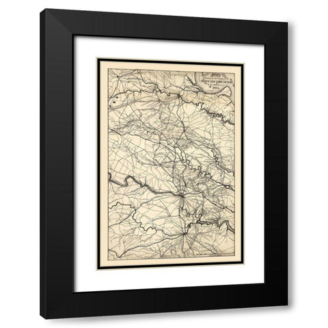 Central Virginia - 1864 Black Modern Wood Framed Art Print with Double Matting by Unknown