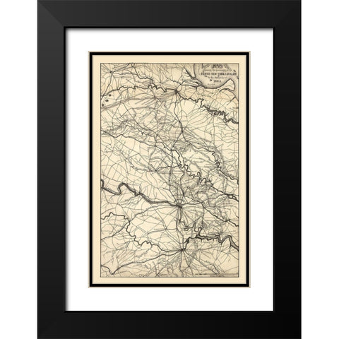 Central Virginia - 1864 Black Modern Wood Framed Art Print with Double Matting by Unknown