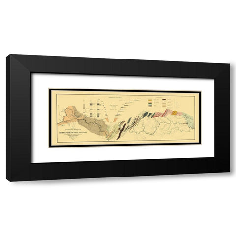 Chesapeake and Ohio Railway, Showing Minerals 1872 Black Modern Wood Framed Art Print with Double Matting by Maury
