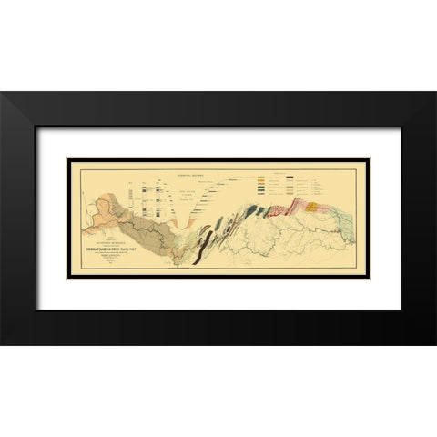 Chesapeake and Ohio Railway, Showing Minerals 1872 Black Modern Wood Framed Art Print with Double Matting by Maury