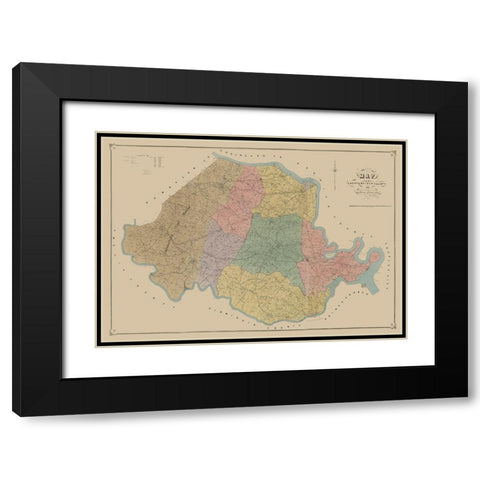 Chersterfield County Virginia - LaGrade 1888 Black Modern Wood Framed Art Print with Double Matting by La Prade