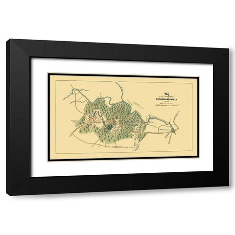 Chancellorsville Virginia - 1863 Black Modern Wood Framed Art Print with Double Matting by Unknown