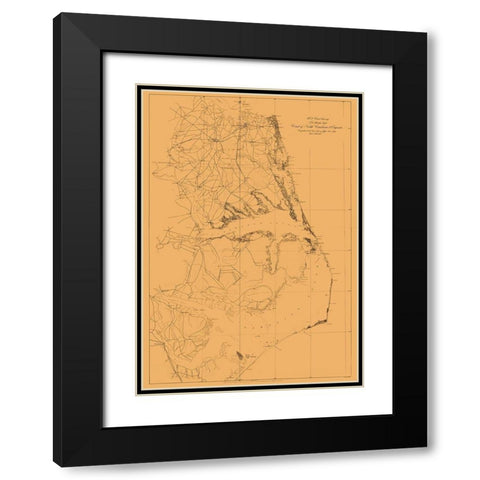 Virginia North Carolina US Coast - Lindenkohl Black Modern Wood Framed Art Print with Double Matting by Lindenkohl