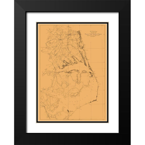 Virginia North Carolina US Coast - Lindenkohl Black Modern Wood Framed Art Print with Double Matting by Lindenkohl
