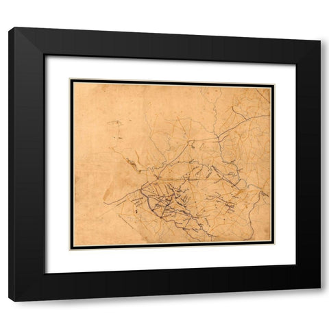 Culpepper County Virginia - 1864 Black Modern Wood Framed Art Print with Double Matting by Unknown