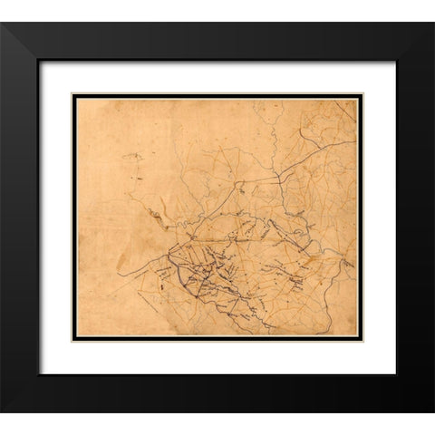 Culpepper County Virginia - 1864 Black Modern Wood Framed Art Print with Double Matting by Unknown