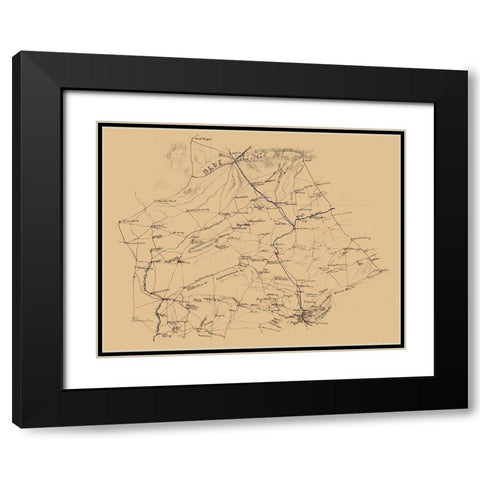 Fauquier County Virginia - 1860 Black Modern Wood Framed Art Print with Double Matting by Unknown