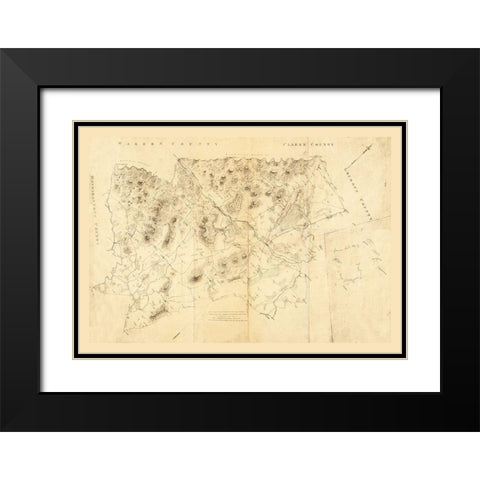 Fauquier County Virginia - Gilmer 1860 Black Modern Wood Framed Art Print with Double Matting by Gilmer