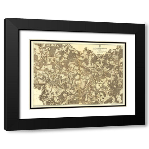 Farmville High Bridge Virginia - Michler 1867 Black Modern Wood Framed Art Print with Double Matting by Michler