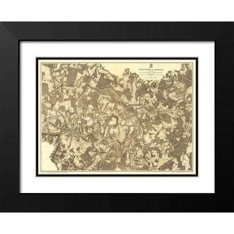 Farmville High Bridge Virginia - Michler 1867 Black Modern Wood Framed Art Print with Double Matting by Michler