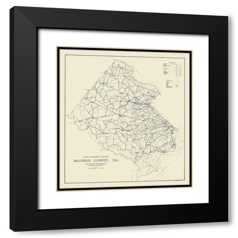Fairfax County Virginia - 1912 Black Modern Wood Framed Art Print with Double Matting by Unknown