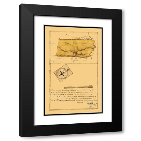 Frederick County Virginia - Roffers 1796 Black Modern Wood Framed Art Print with Double Matting by Roffers